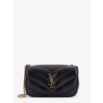 YSL LOULOU MINI LEATHER SHOULDER BAG WITH CHEVRON STITCHINGS